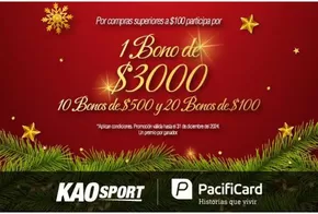 Catálogo Kao Sports Center | 1 Bono de $3000  | 2024-12-04T00:00:00-05:00 - 2025-01-01T23:59:00-05:00